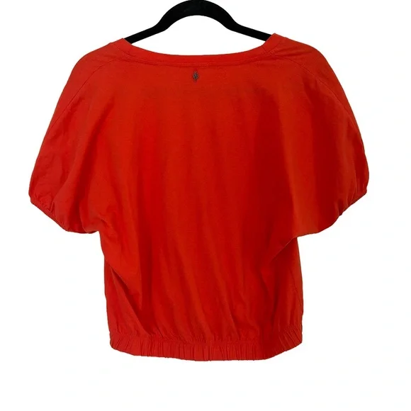 Orange cropped v neck top - Picture 2 of 5